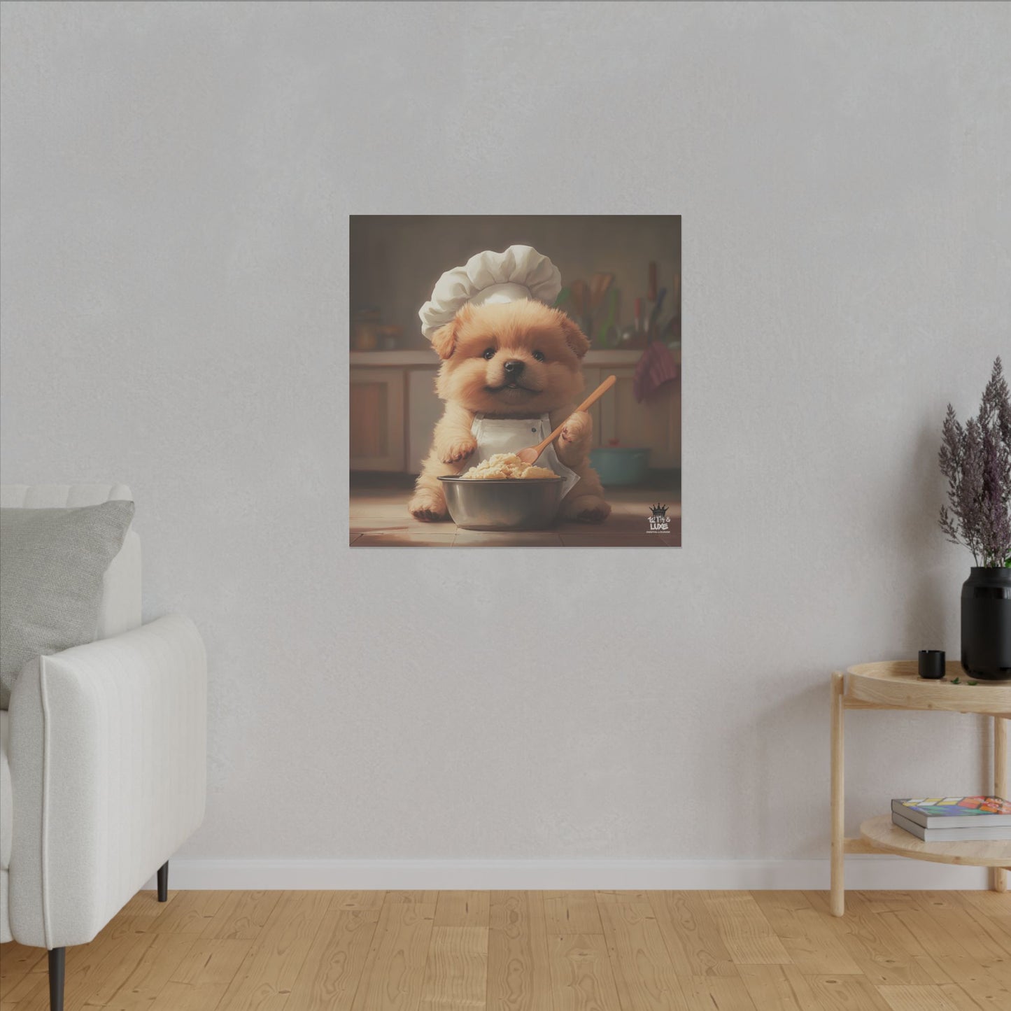 Chow Puppy Chef Canvas Art