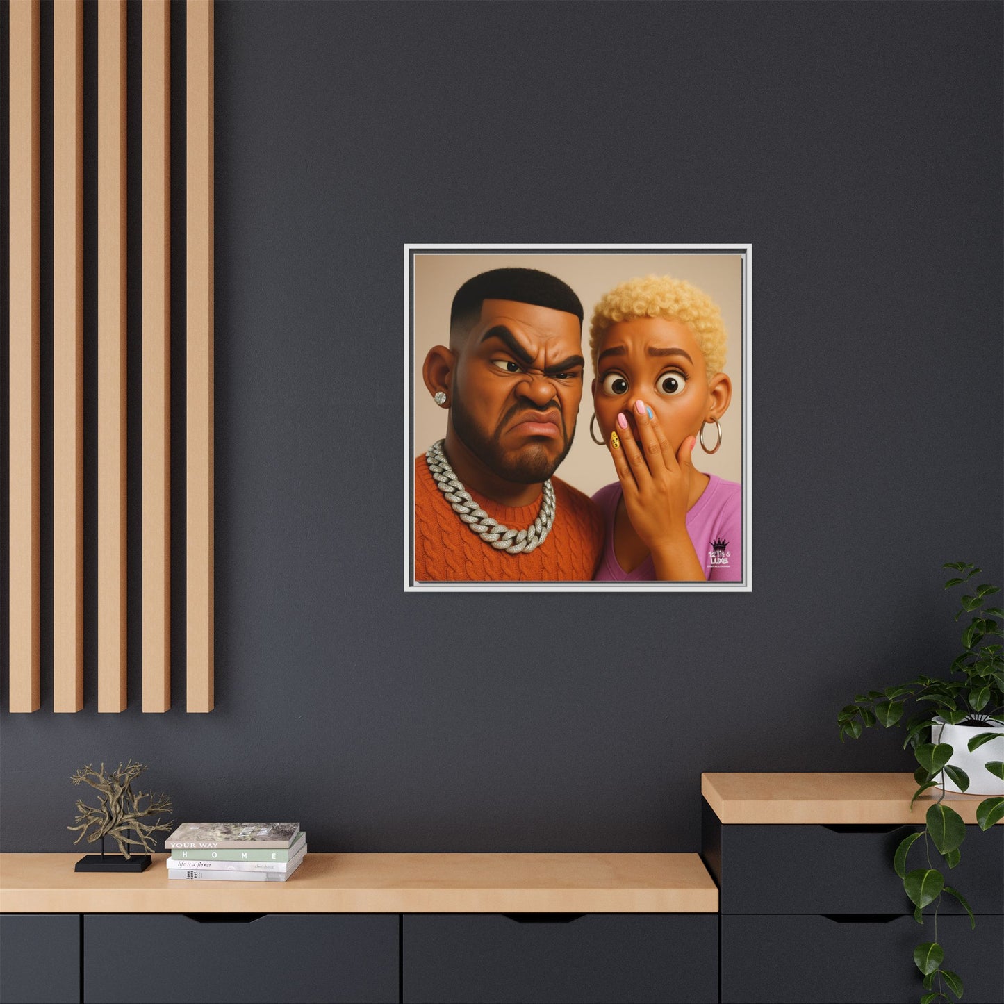 Funky Face Couple - Canvas Art