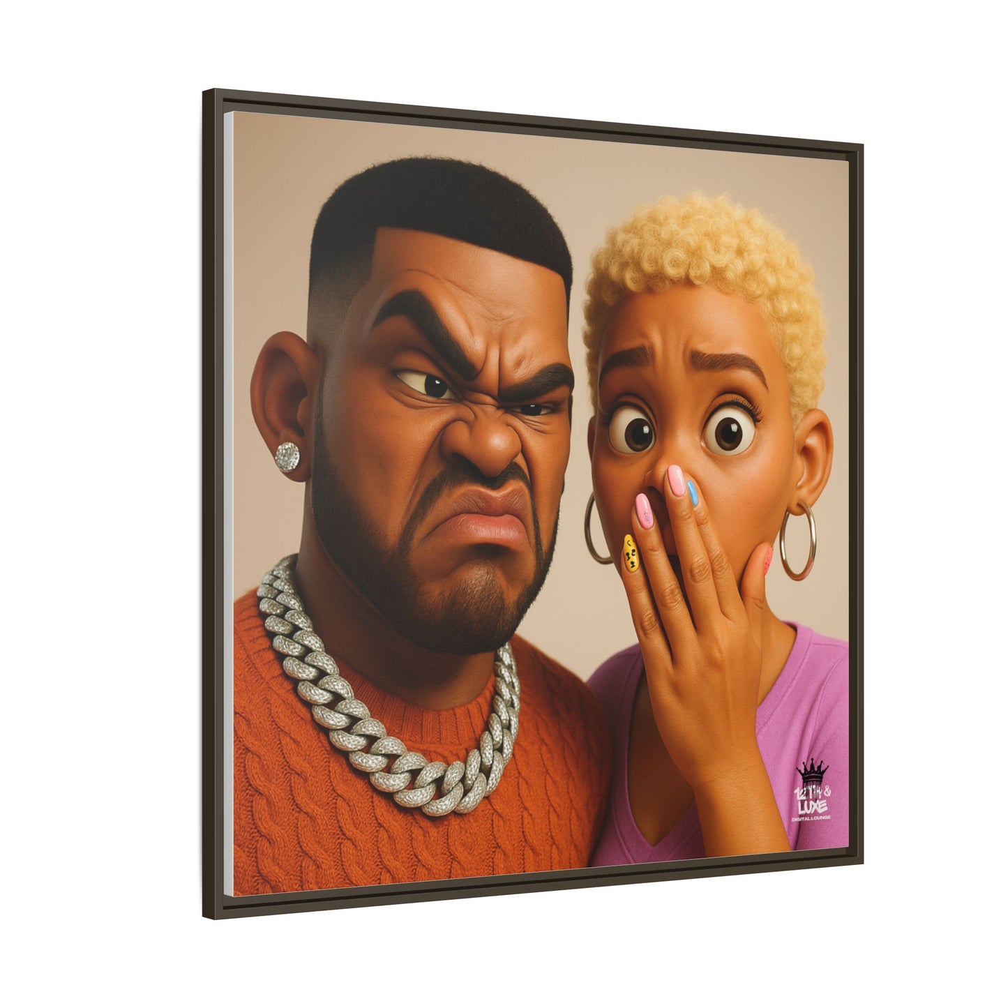 Funky Face Couple - Canvas Art