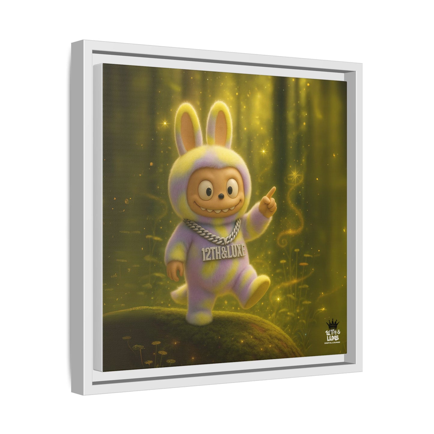 Plush Monster Purple/Yellow - Canvas Art