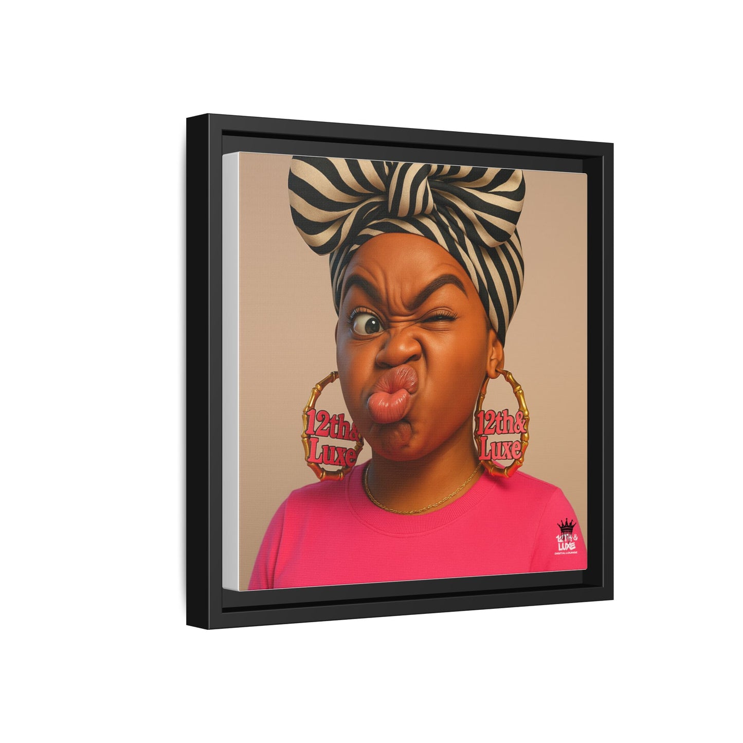Funky Face Pink - Canvas Art