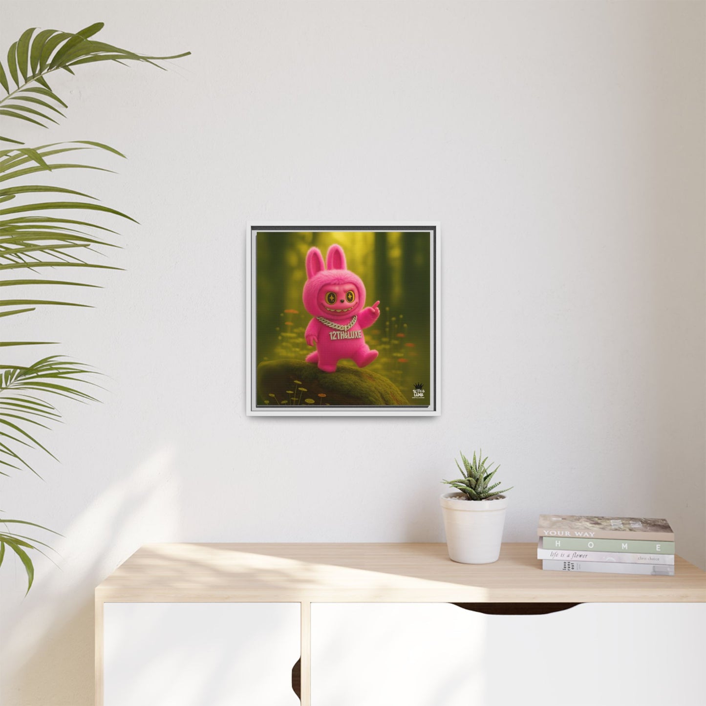 Plush Monster Pink- Canvas Art