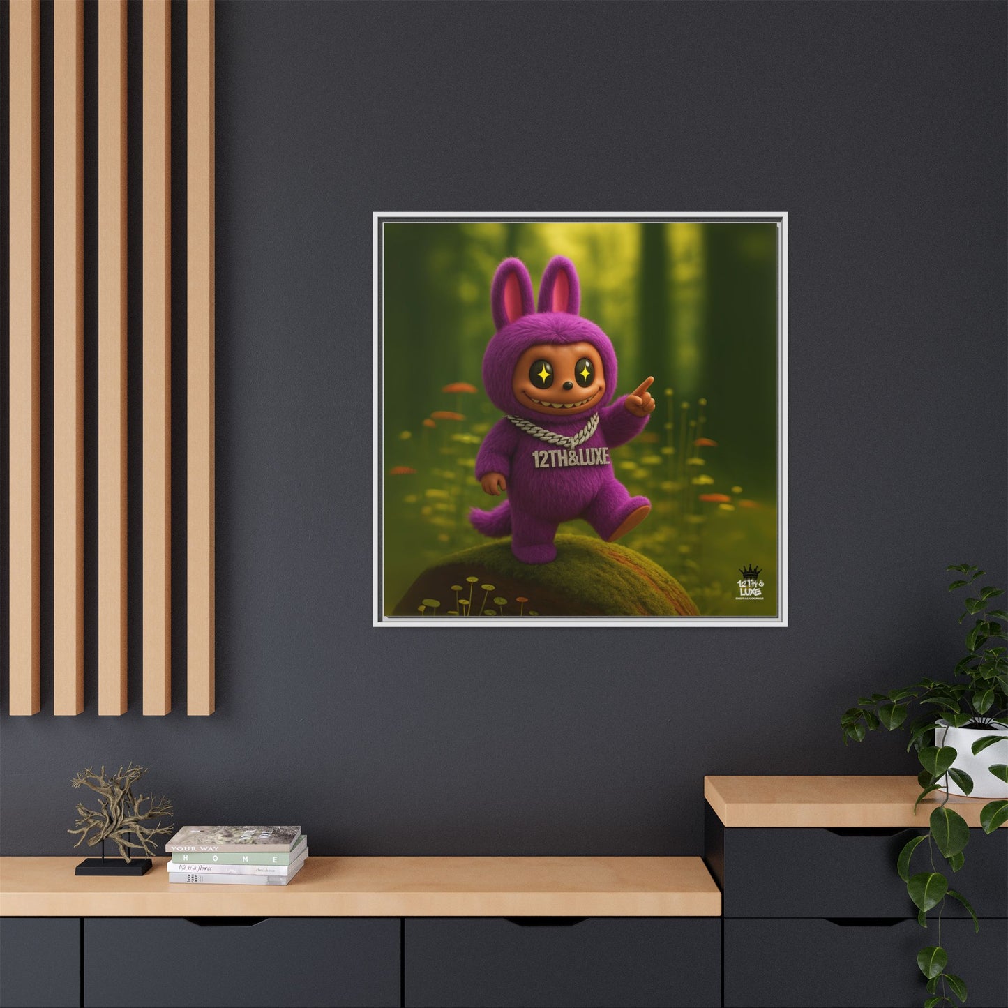 Plush Monster Purple - Canvas Art