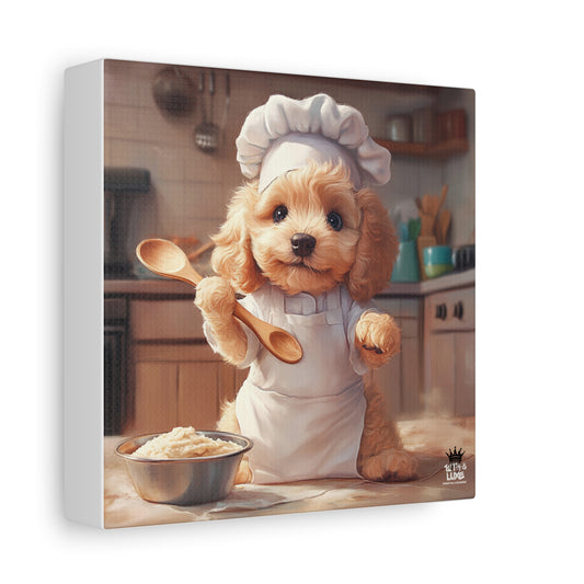 Goldendoodle Puppy Chef Canvas Art