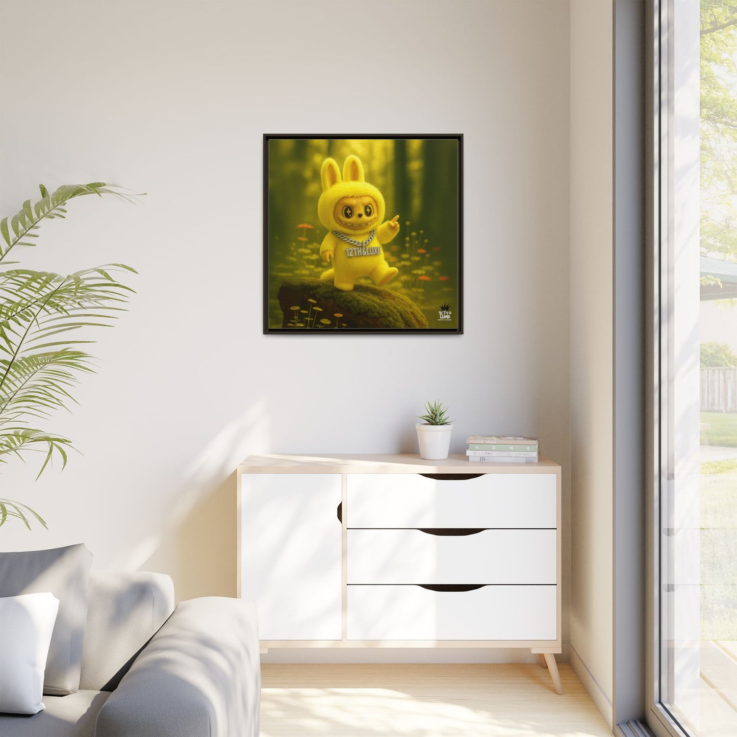 Plush Monster Yellow - Canvas Art