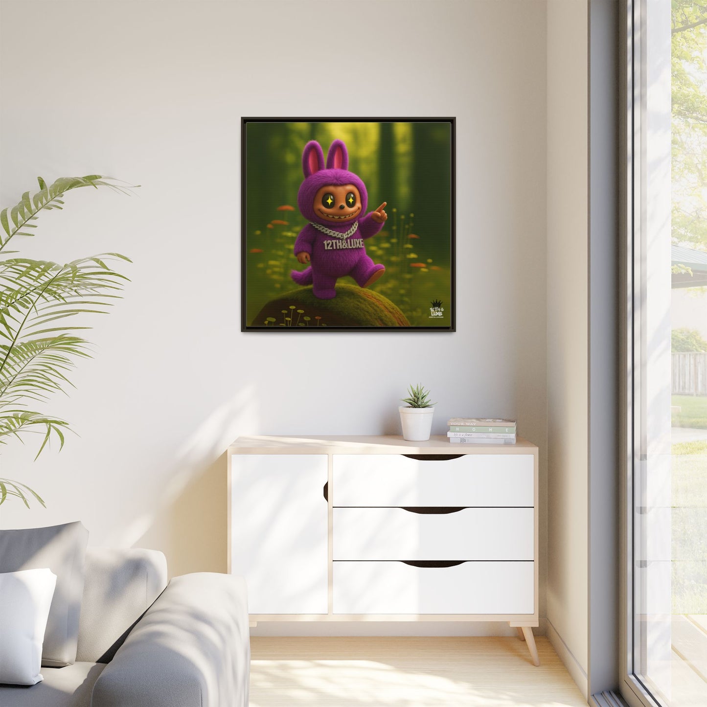 Plush Monster Purple - Canvas Art