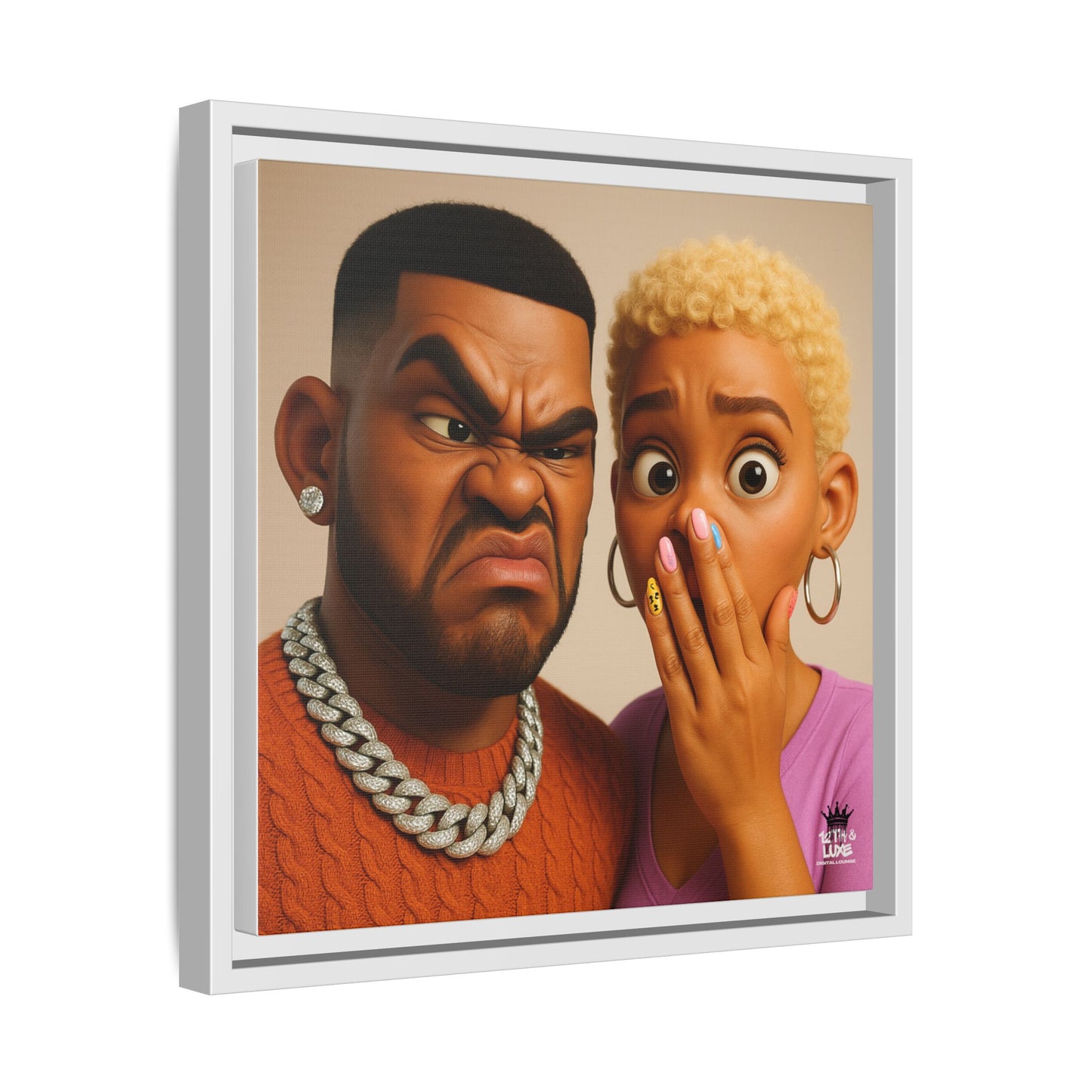 Funky Face Couple - Canvas Art