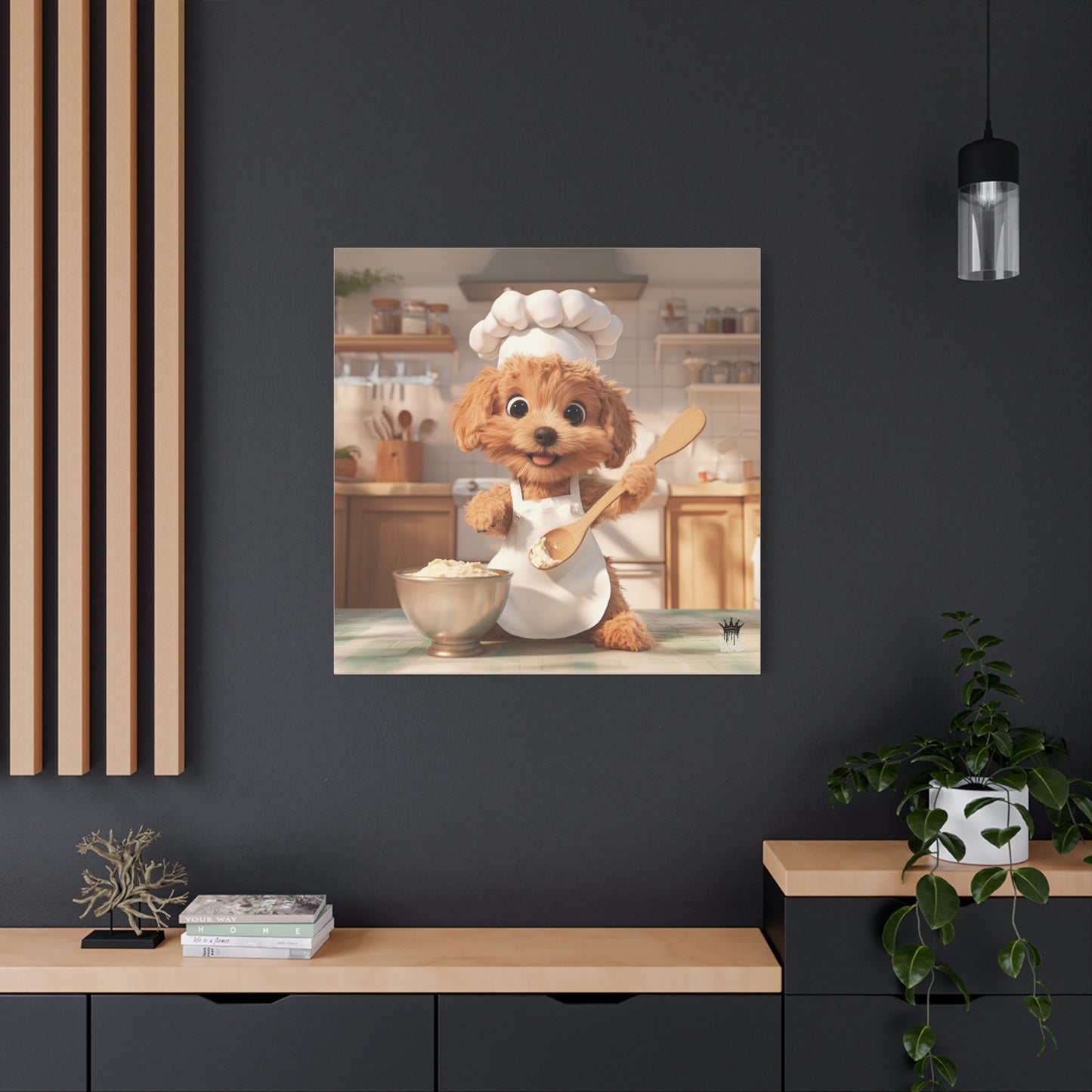 Adorable Chef Puppy Canvas Print - Cute Dog Art for Home Decor