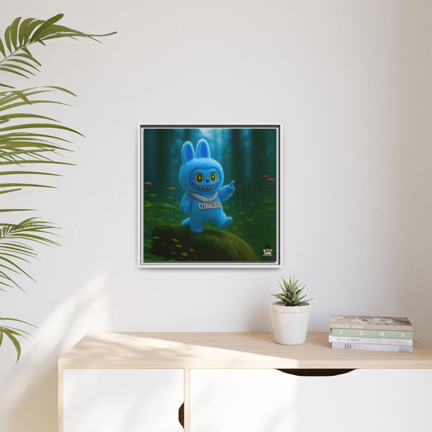 Plush Monster Blue - Canvas Art