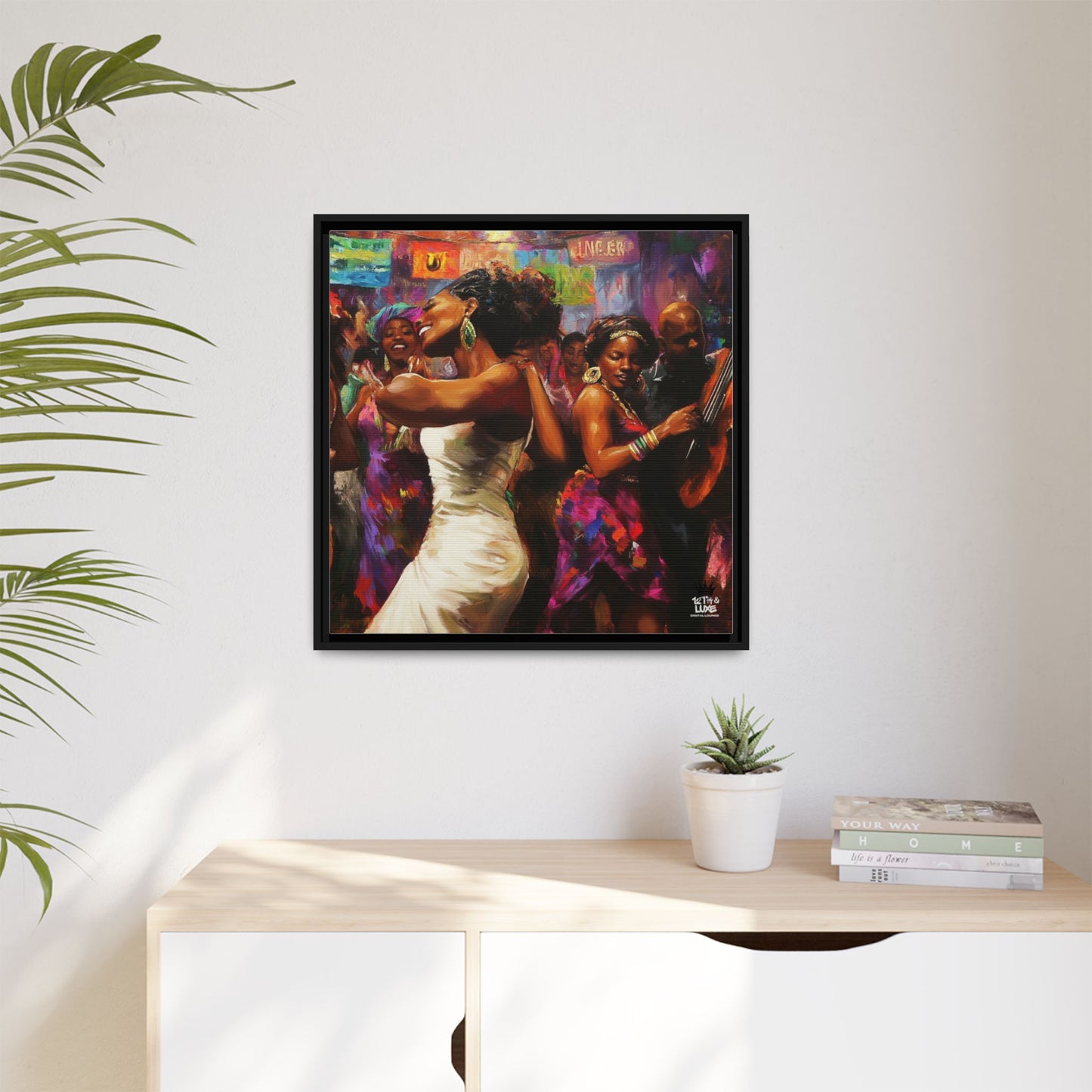 Inspired by the iconic artist Ernie Barnes, "Let's Party" - Canvas Art