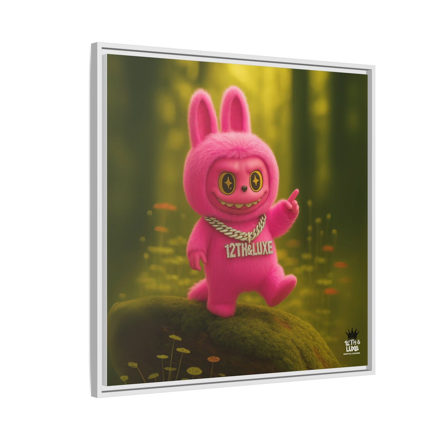 Plush Monster Pink- Canvas Art