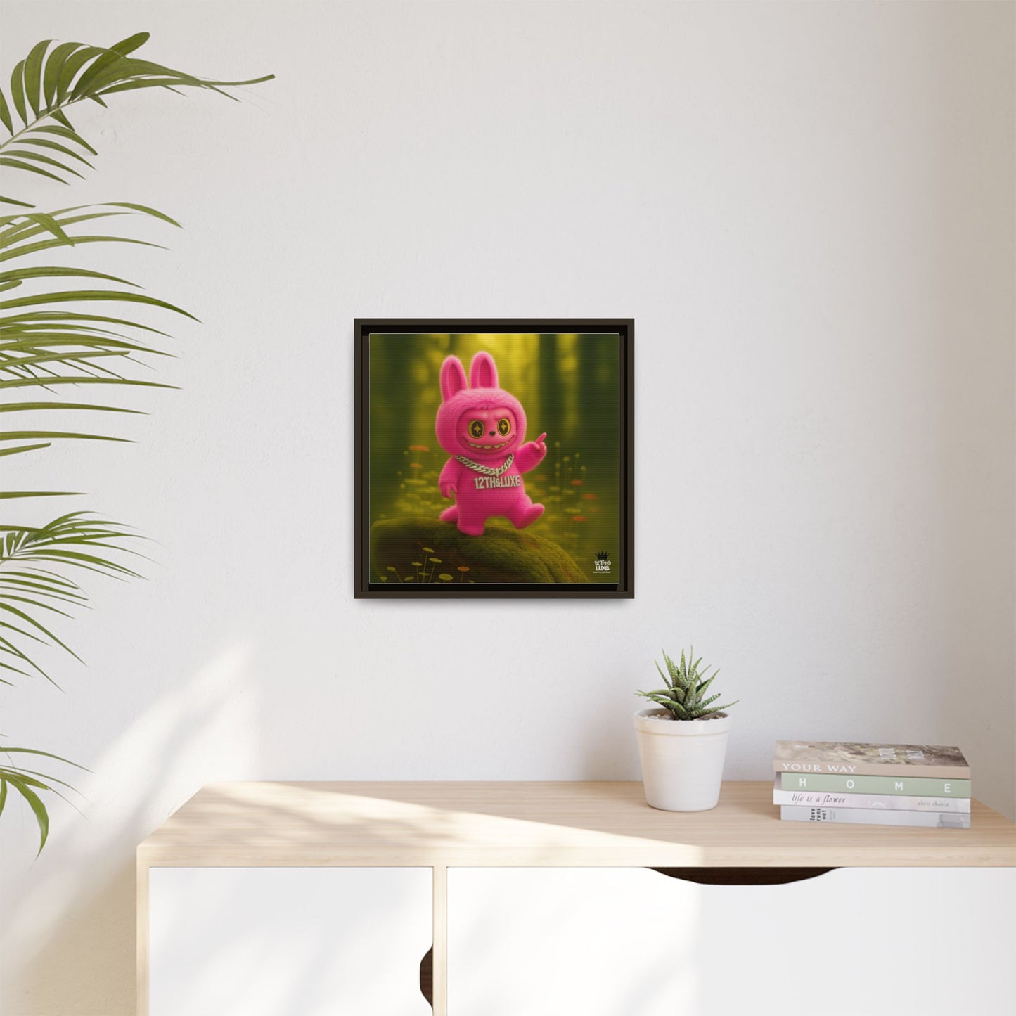 Plush Monster Pink- Canvas Art
