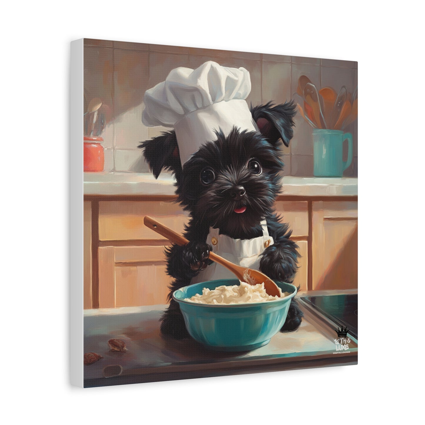 Russian Terrier Puppy Chef Canvas Art