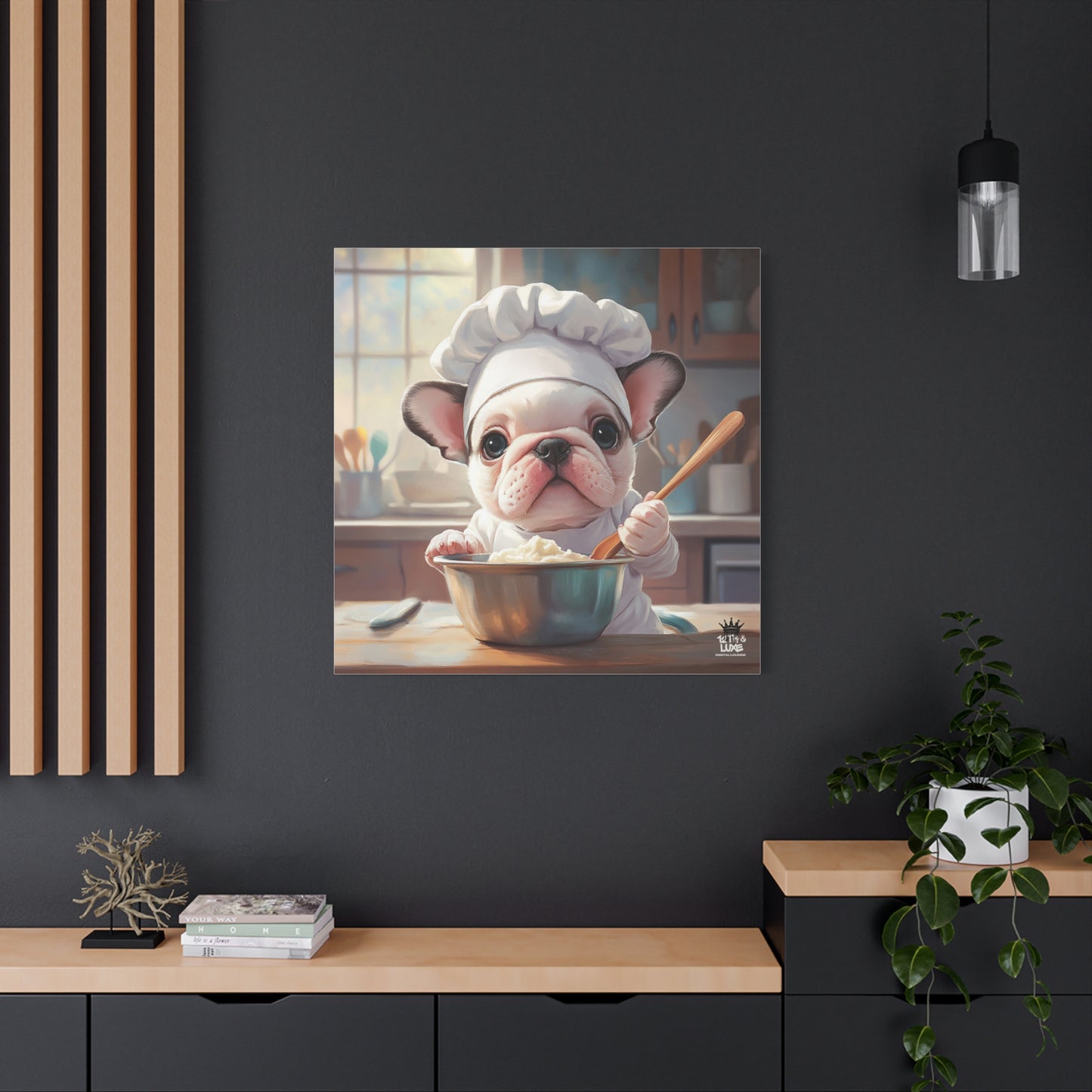 Bulldog Puppy Chef Canvas Art