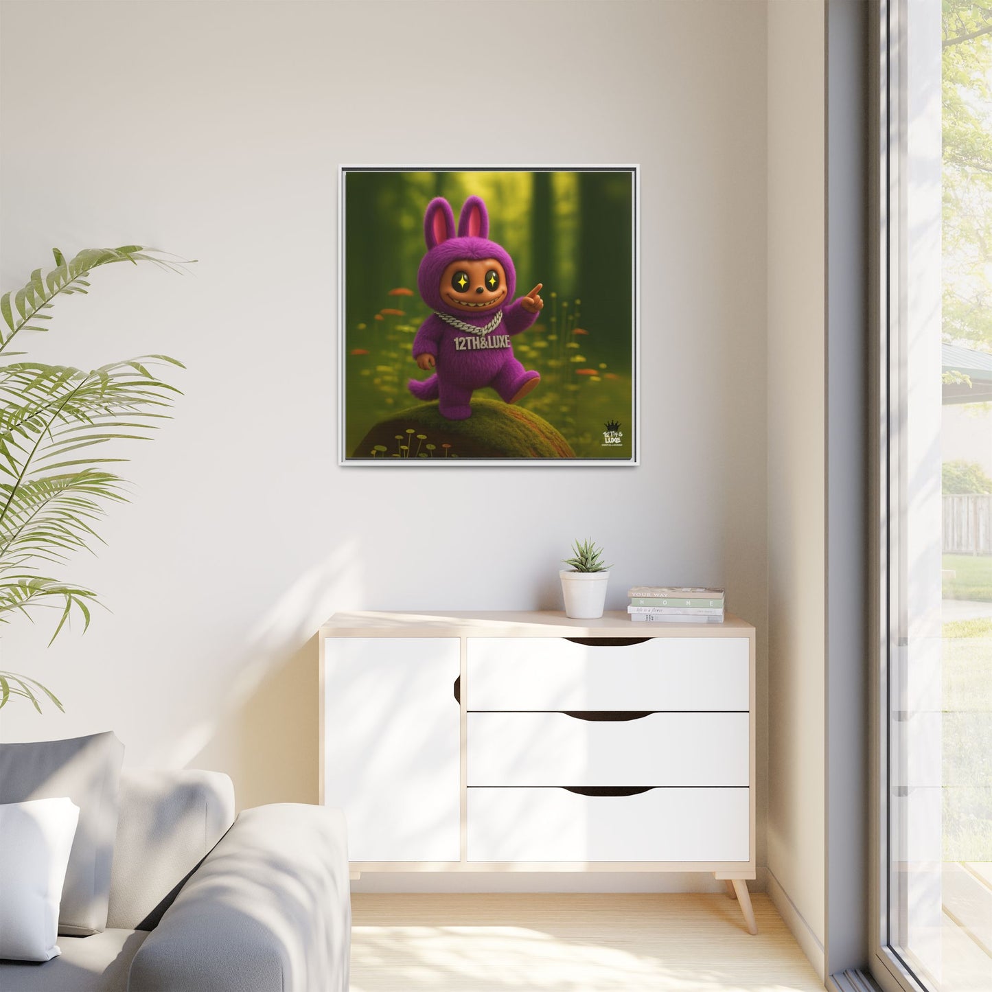 Plush Monster Purple - Canvas Art