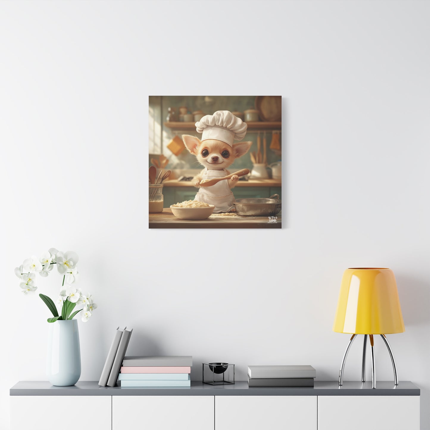 Chihuahua Puppy Chef Canvas Art