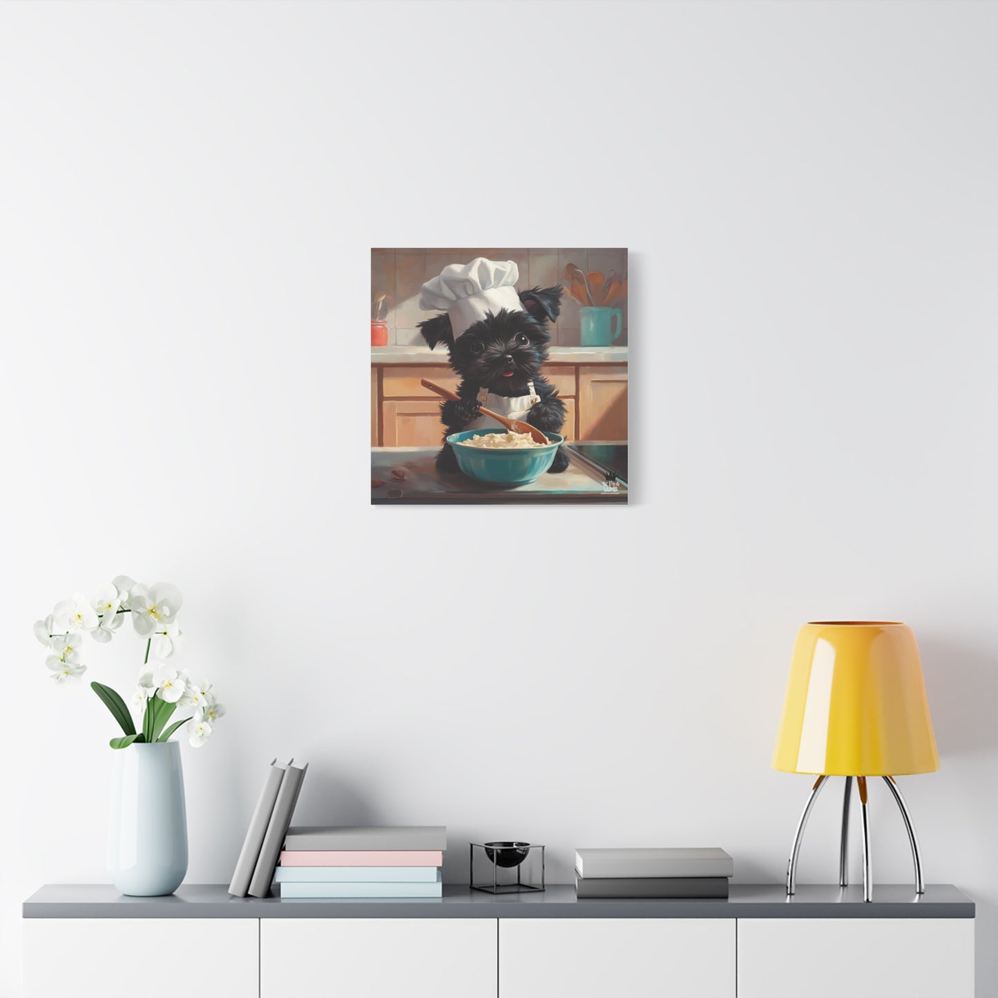 Russian Terrier Puppy Chef Canvas Art