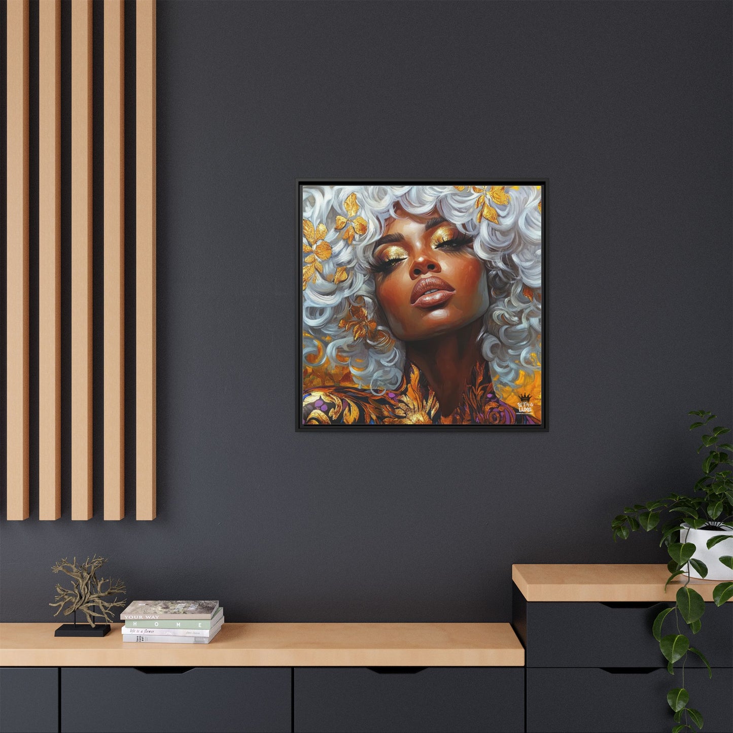 Vibrant Framed Canvas Art - Bold Beauty Portrait