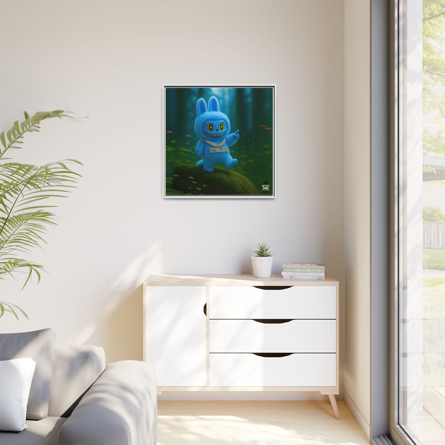 Plush Monster Blue - Canvas Art