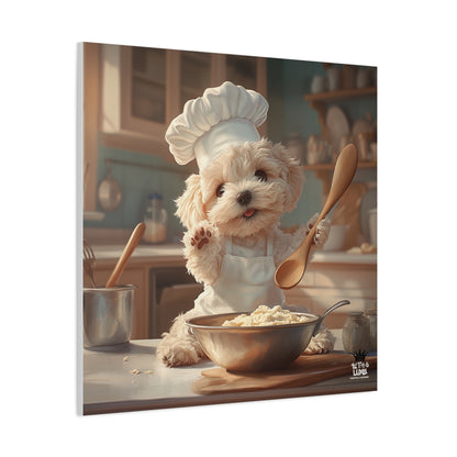 Maltipoo Puppy Chef Canvas Art