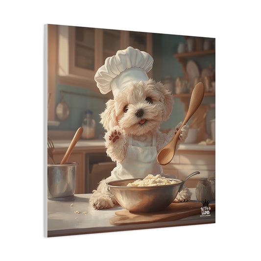 Maltipoo Puppy Chef Canvas Art