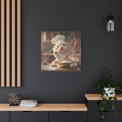 Maltipoo Puppy Chef Canvas Art