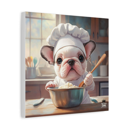 Bulldog Puppy Chef Canvas Art