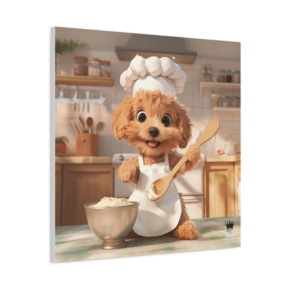 Adorable Chef Puppy Canvas Print - Cute Dog Art for Home Decor