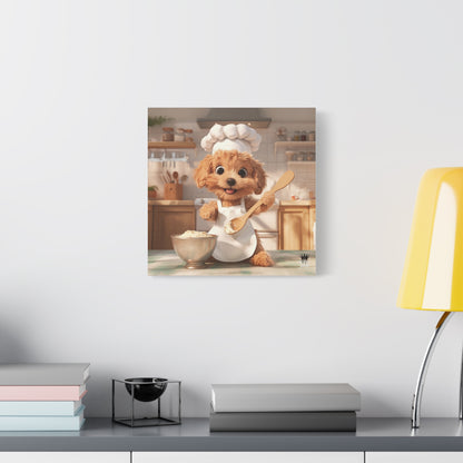 Adorable Chef Puppy Canvas Print - Cute Dog Art for Home Decor