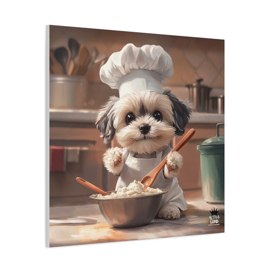 Shih Tzu Puppy Chef Canvas Art