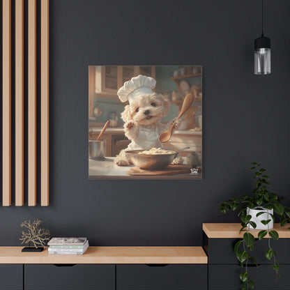 Maltipoo Puppy Chef Canvas Art