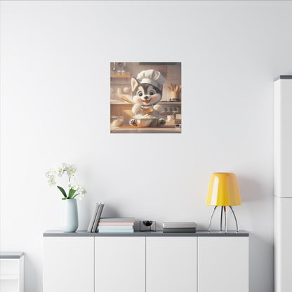 Siberian Husky Puppy Chef Canvas Art