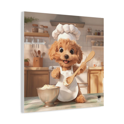 Adorable Chef Puppy Canvas Print - Cute Dog Art for Home Decor