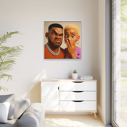 Funky Face Couple - Canvas Art