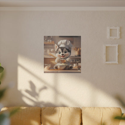 Siberian Husky Puppy Chef Canvas Art