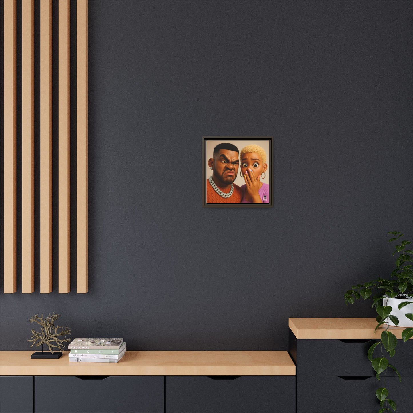 Funky Face Couple - Canvas Art
