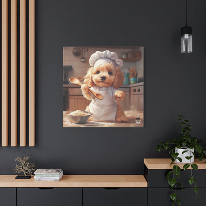 Goldendoodle Puppy Chef Canvas Art