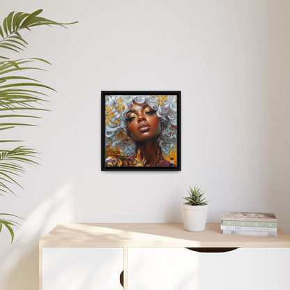 Vibrant Framed Canvas Art - Bold Beauty Portrait