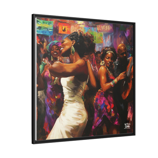 Inspired by the iconic artist Ernie Barnes, "Let's Party" - Canvas Art