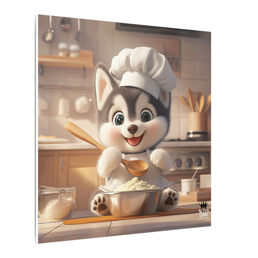 Siberian Husky Puppy Chef Canvas Art
