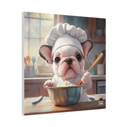 Bulldog Puppy Chef Canvas Art