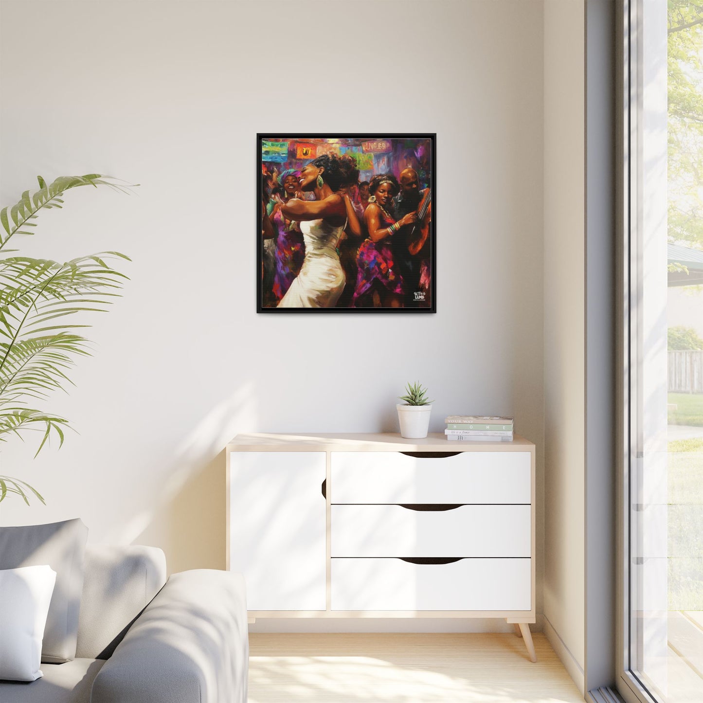Inspired by the iconic artist Ernie Barnes, "Let's Party" - Canvas Art