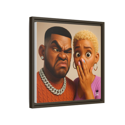 Funky Face Couple - Canvas Art