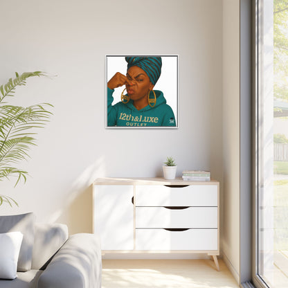 Funky Face Blue- Canvas Art