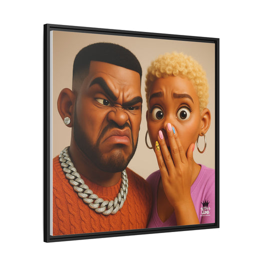 Funky Face Couple - Canvas Art