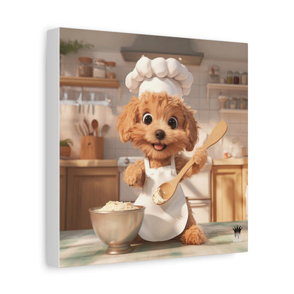 Adorable Chef Puppy Canvas Print - Cute Dog Art for Home Decor