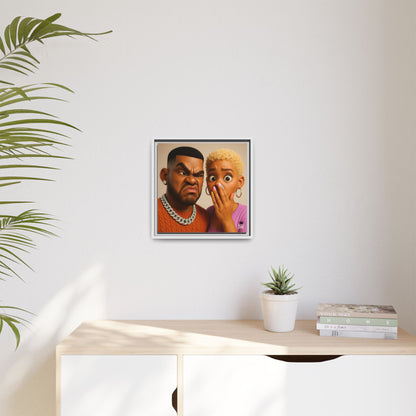 Funky Face Couple - Canvas Art
