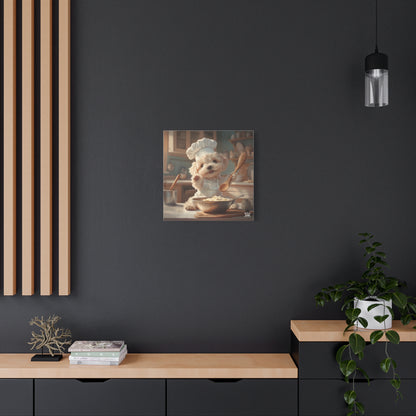 Maltipoo Puppy Chef Canvas Art