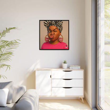 Funky Face Pink - Canvas Art