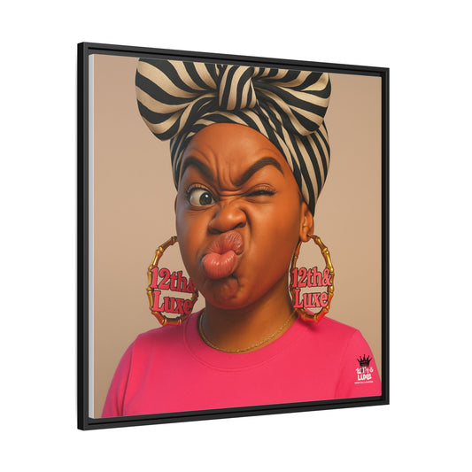 Funky Face Pink - Canvas Art